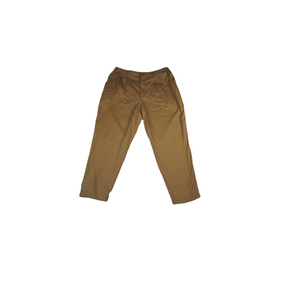 Lee Men's Khaki Pleated Chino Pants Size 42 X 28 Beige Classic Fit Casual